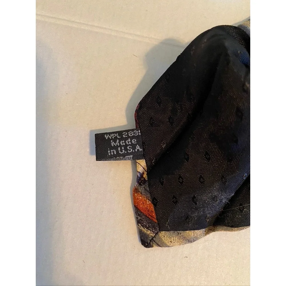 Bugatti Mens Silk Tie Italian Impressionist Street Scene Vintage Car Burgundy 4